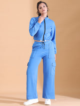 ACTIVE WEAR CASUAL CO ORDS AZURE BLUE