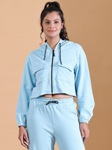 Zipper Hoodie Patch Pocket