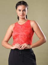 DRAWSTRING CROP TOP RED