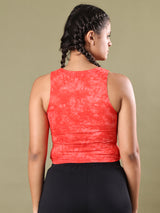 DRAWSTRING CROP TOP RED