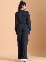 CREW NECK BAGGY CO ORDS BLACK