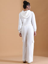 HOODED CO ORDS SET WHITE