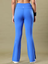WOMEN SLIT FLAIR FLARE LEGGING COBALT BLUE