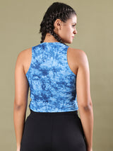 DRAWSTRING CROP TOP BLUE