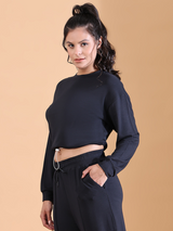 Drawstring Sweatshirt Black