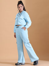 HOODED CO ORDS SET SKY BLUE