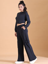 CREW NECK BAGGY CO ORDS BLACK