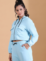 Zipper Hoodie Patch Pocket