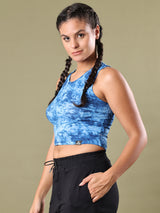 DRAWSTRING CROP TOP BLUE