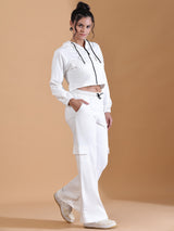 HOODED CO ORDS SET WHITE