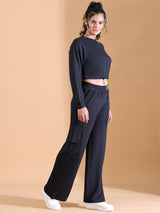 CREW NECK BAGGY CO ORDS BLACK