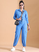 ACTIVE WEAR CASUAL CO ORDS AZURE BLUE