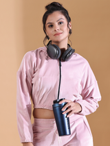 Luxe Velour Slate Pink Iconic Hoodie
