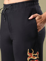 WOMEN BAGGY FLAME JOGGER BLACK