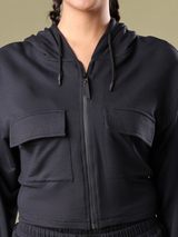 Zipper Hoodie Patch Pocket
