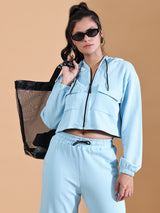 HOODED CO ORDS SET SKY BLUE
