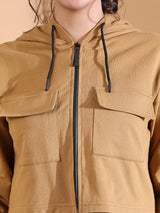 HOODED CO ORDS SET CIDER BROWN