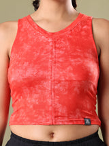DRAWSTRING CROP TOP RED