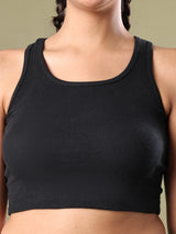 RIPPED CROP TOP BLACK