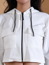 HOODED CO ORDS SET WHITE