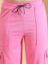 CREW NECK BAGGY CO ORDS HOT PINK