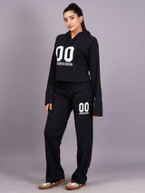 Women Black Printed Co-Ords