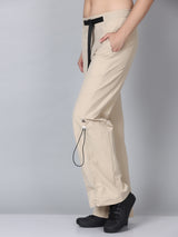 Comfort Hight Fit Beige Nylon Flared Yoga Pant