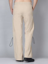 Comfort Hight Fit Beige Nylon Flared Yoga Pant