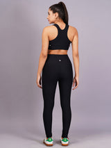 Black Ripped Active wear Gym Co-Ords