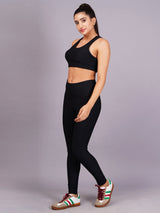 Black Ripped Active wear Gym Co-Ords