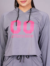 Purple Grey Printed Co-Ords Set