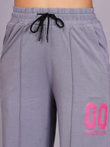 Purple Grey Printed Co-Ords Set