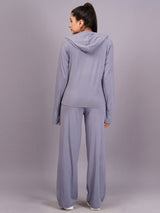 Purple Grey Printed Co-Ords Set