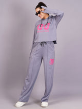Purple Grey Printed Co-Ords Set