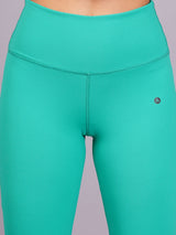 Women Teal Green Side Slit broad pant