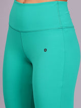 Women Teal Green Side Slit broad pant