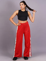 Women Red Buttoned pants