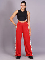 Women Red Buttoned pants