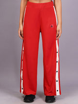 Women Red Buttoned pants