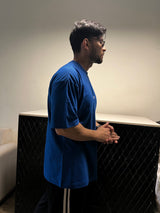 MEN'S SOLID OVERSIZE T-SHIRT- BLUE
