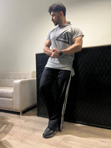 Side zip T-Shirt -Grey