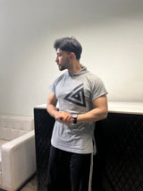 Side zip T-Shirt -Grey