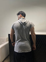 Side zip T-Shirt -Grey