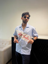 Aesthetic Bolddrop Oversized Graphic Shirt – Sky Blue