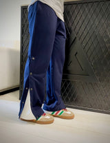 Retro Bootcut Joggers-Navy Blue