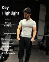 Core Compression T-Shirt Pack of 3 Black,White & Grey