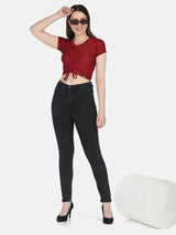 Ribbed Drawstring Top