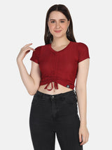 Ribbed Drawstring Top