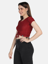 Ribbed Drawstring Top