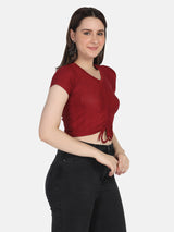 Ribbed Drawstring Top